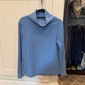Dudley Stephen’s Greenpoint Turtleneck in Terry Fleece.  Periwinkle Blue